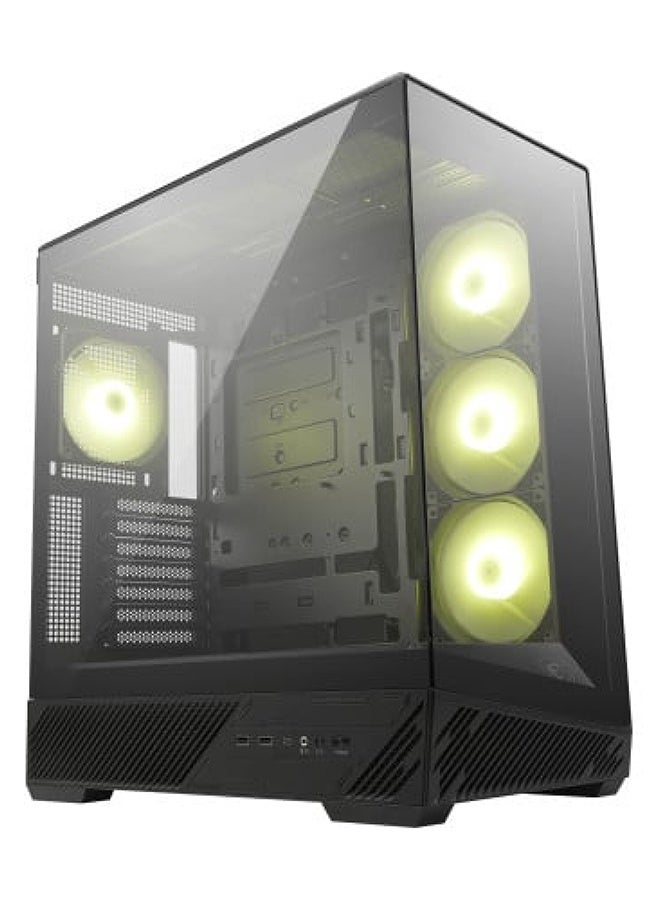 MSI MAG PANO 130R PZ Mid-Tower Gaming PC Case – 270° Tempered Glass, ARGB Fans, Vertical GPU Mount, 360mm Radiator & 10-Fan Cooling, Tool-less Panels, USB-C & USB 3.0, Cable Management, Magnetic Dust Filters, Black | 306-7G32R21-HH9 - Image 3
